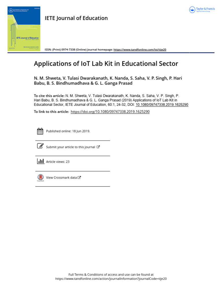 Applications of IoT Lab Kit in Educational Sector | PDF | Internet Of ...