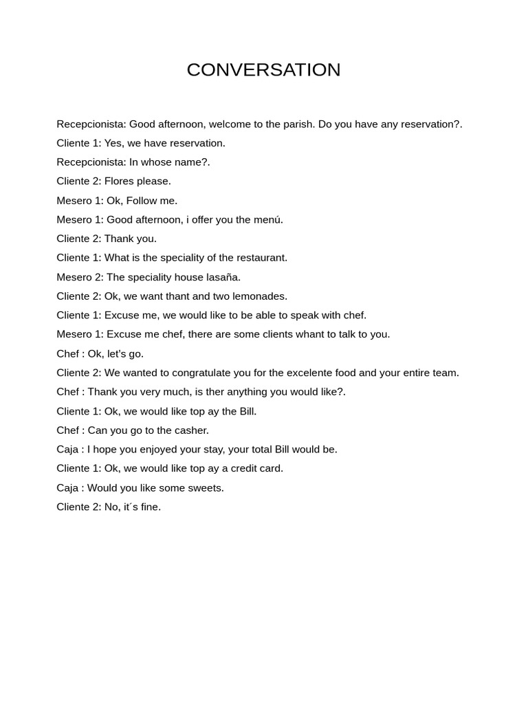 Conversation Pdf