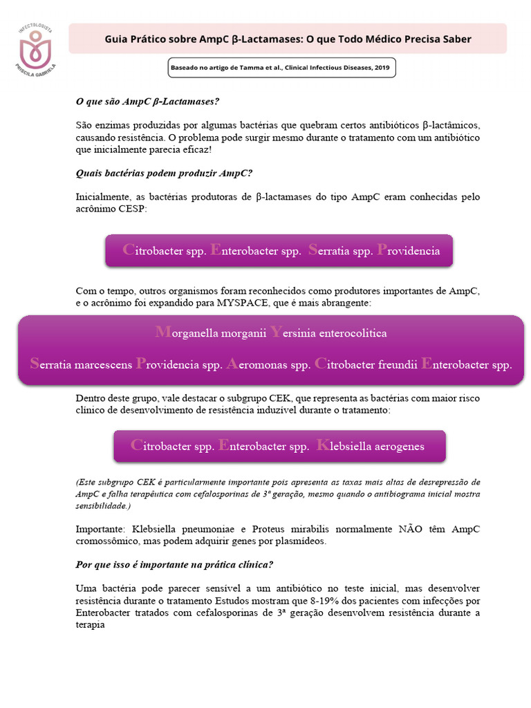 AmpC β-Lactamases: Resistência Bacteriana | PDF | Microbiologia ...
