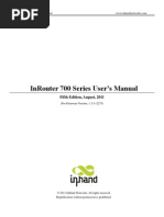 Inrouter 700 Series User'S Manual: Fifth Edition, August, 2011