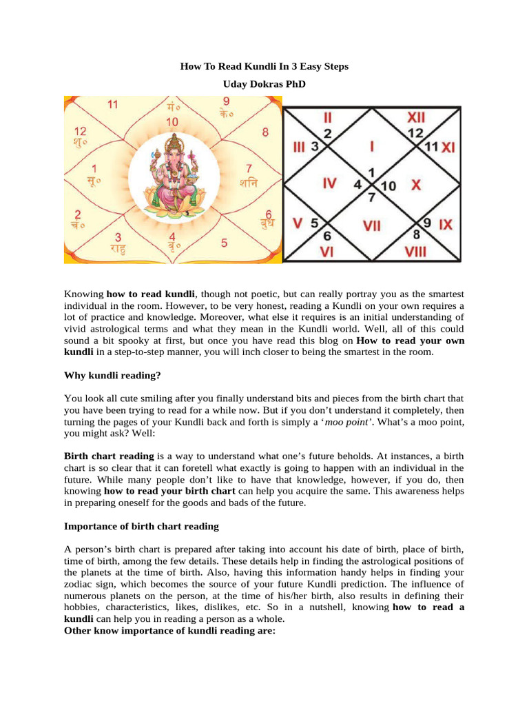 How to Read Your Kundli: A Guide | PDF | Planets In Astrology ...