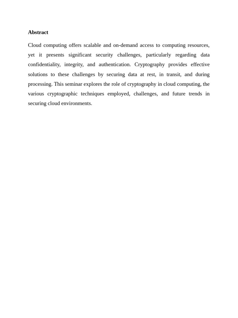 Cryptography in Cloud Computing Security | PDF | Cryptography | Encryption