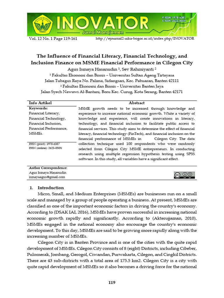 The Influence of Financial Literacy, Financial Technology, and ...