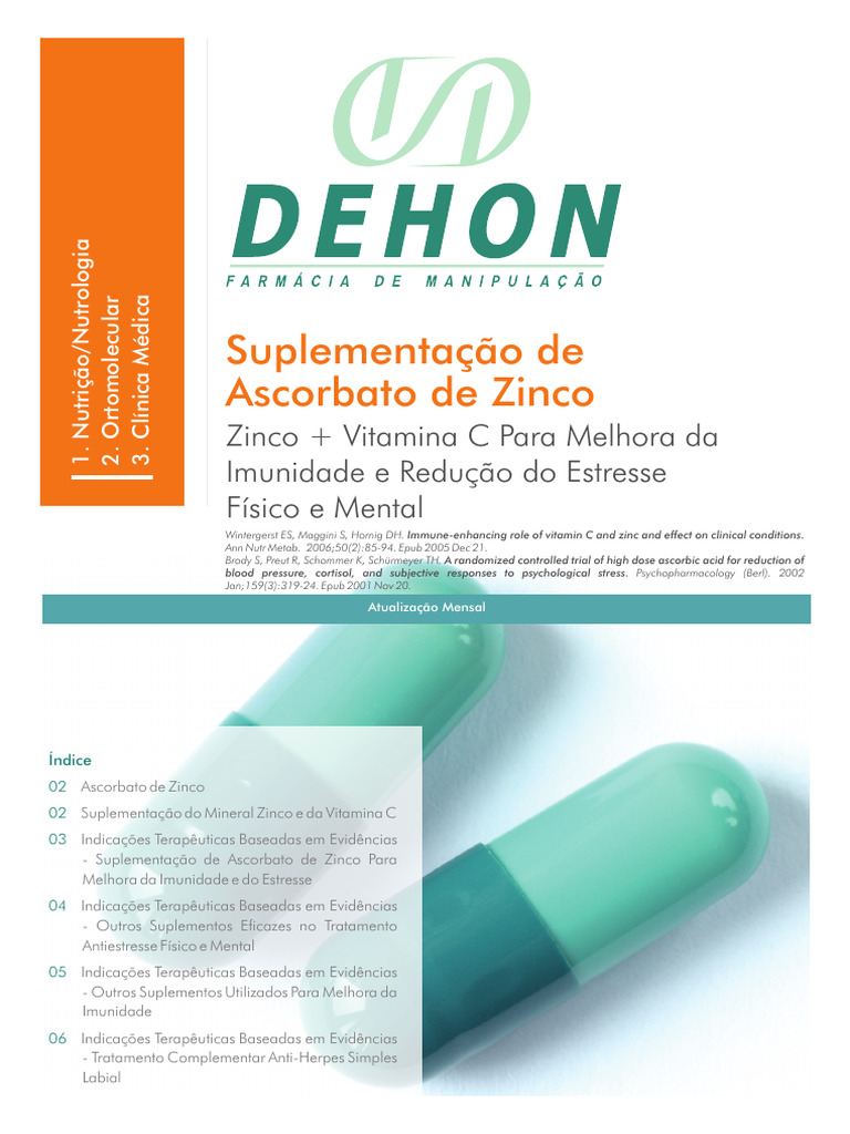 DEHON - Suplementação Do Mineral Zinco e Da Vitamina C | PDF ...