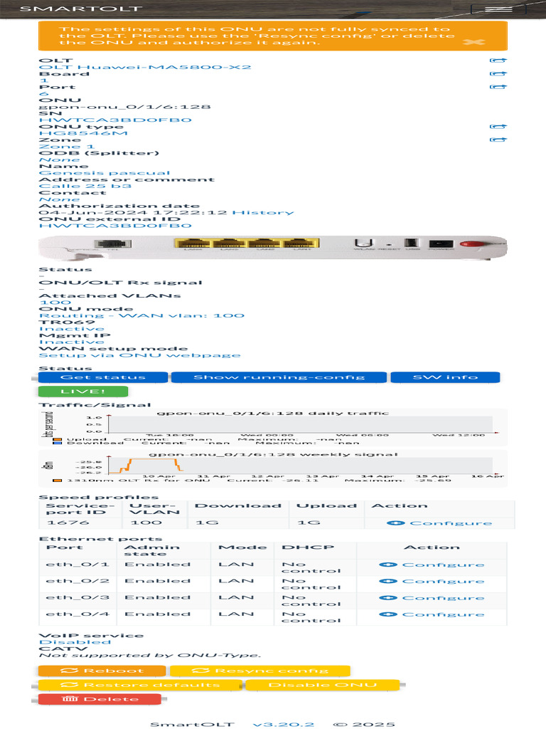 View Onu - Smartolt | PDF