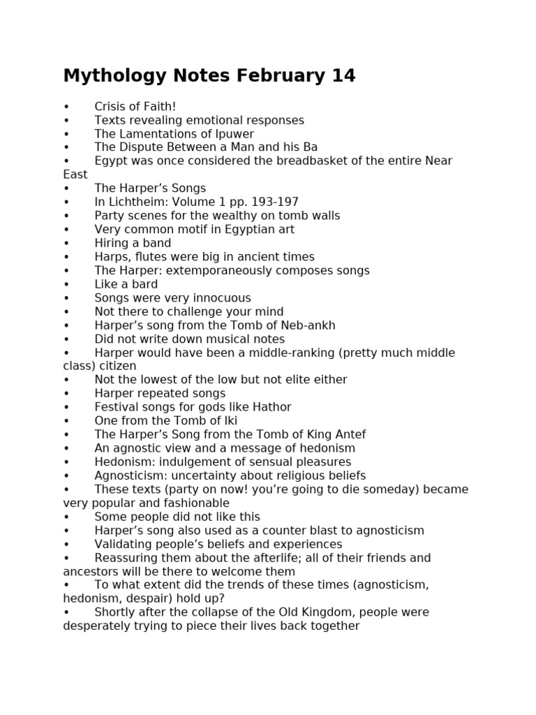 Mythology Notes February 14 | PDF