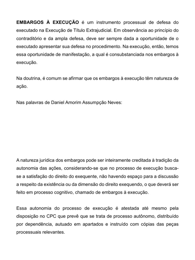 Entenda os Embargos à Execução | PDF | Sentença (jurídico) | Processo civil