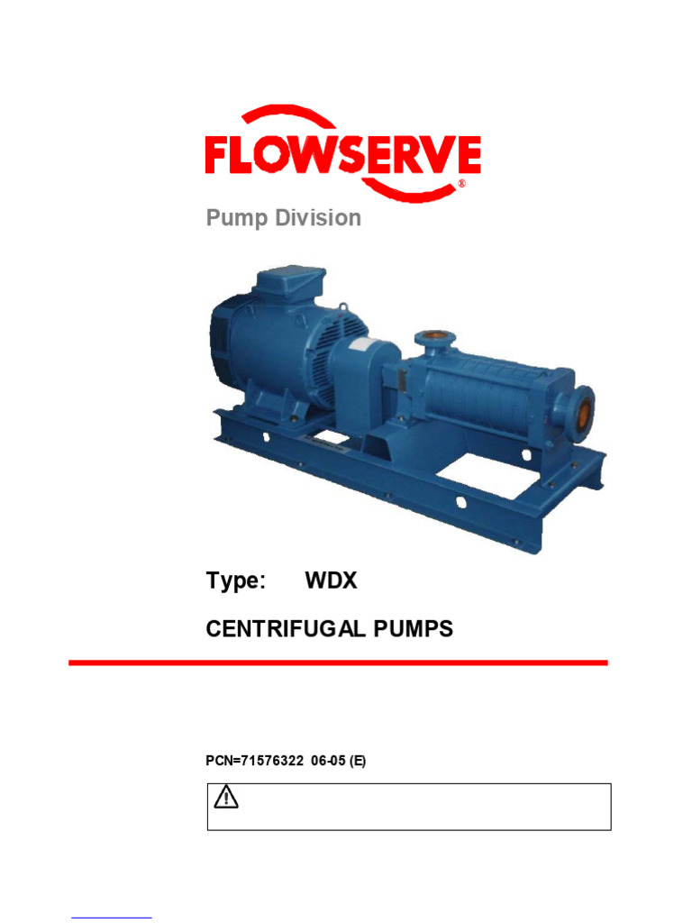 WDX Centrifugal Pump User Guide | PDF | Pump | Valve