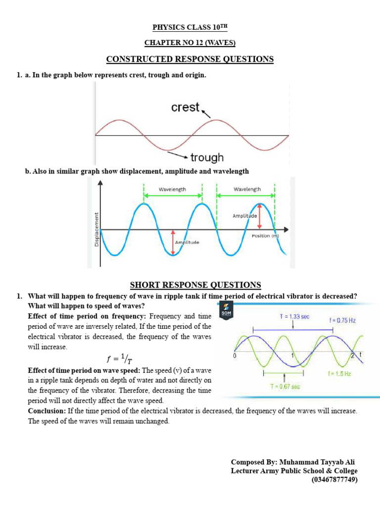 Class 10 Physics Chapter 12 Solutions | PDF | Waves | Tsunami