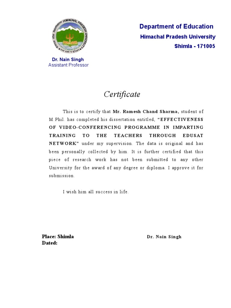 Certificate Final | PDF | Career And Technical Education | Academic Degree