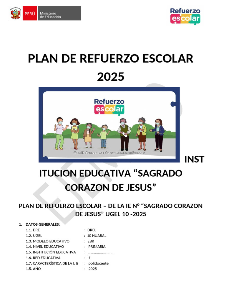 Plan de Refuerzo Escolar 2025 en Primaria | PDF | Geometría | Evaluación