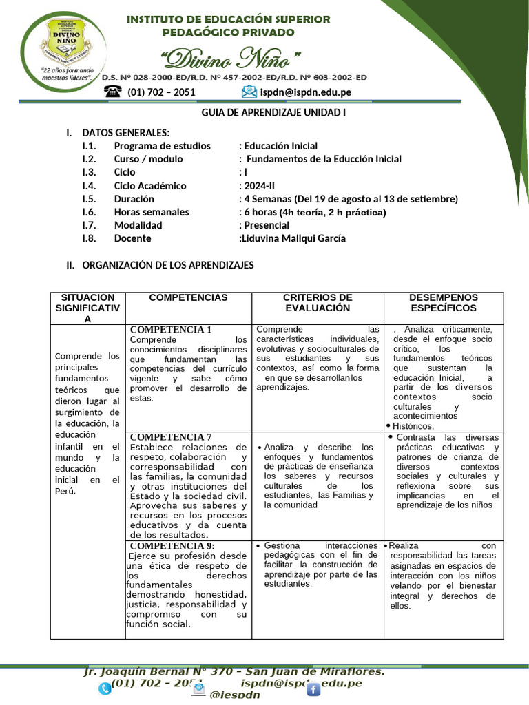 1er GUIA Fundament de La Educc Inicial | PDF | Educación de la primera ...