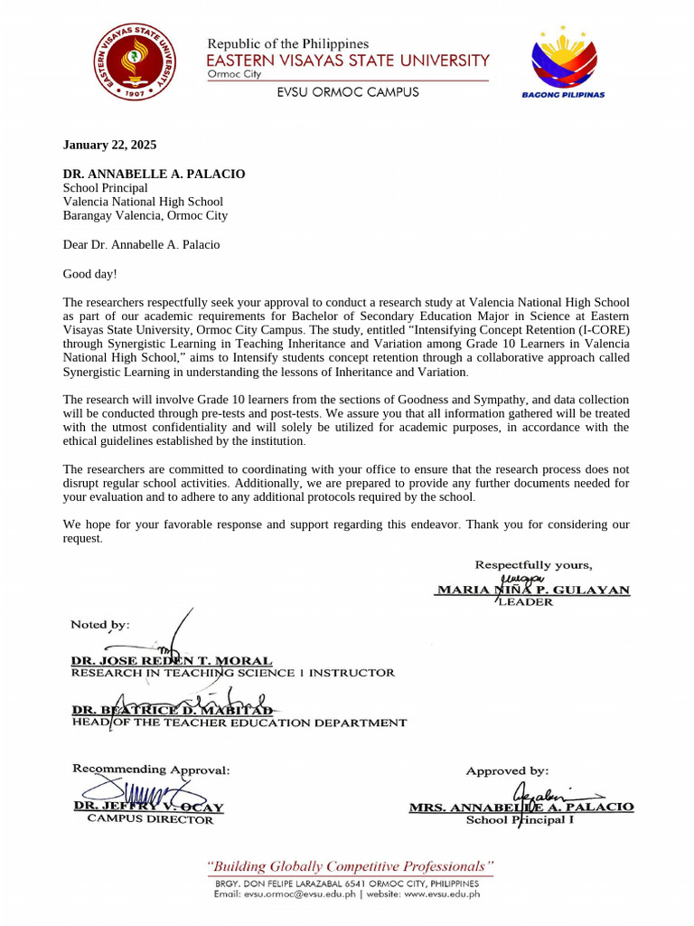 Research Approval Request for I-CORE Study | PDF