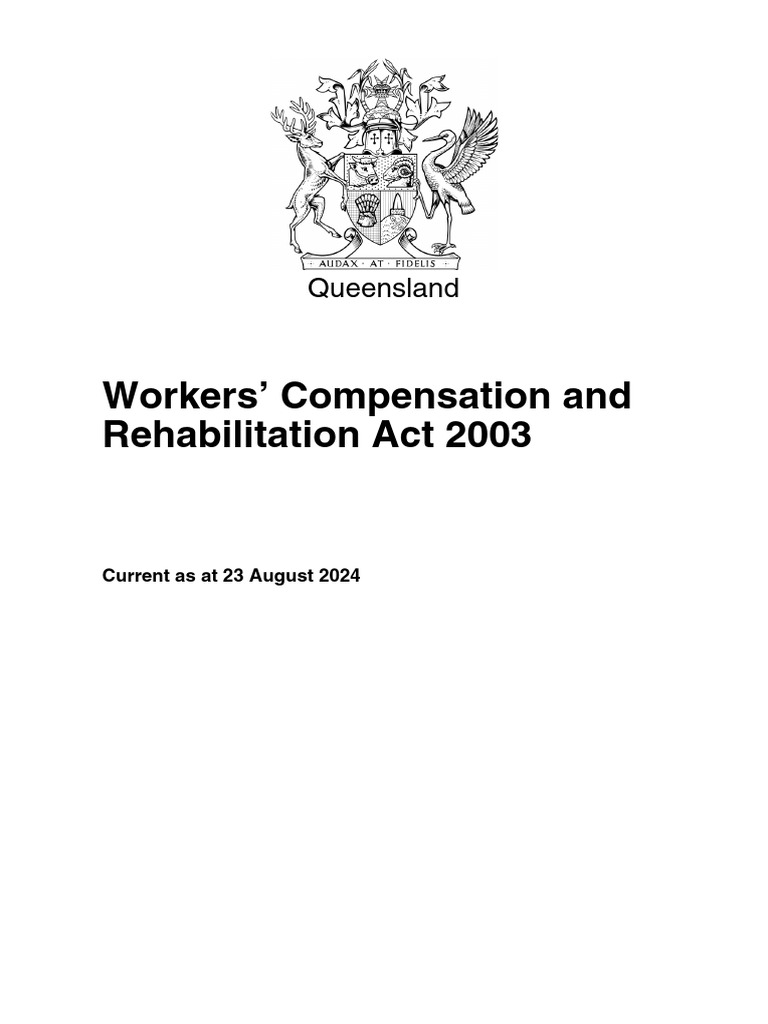 Queensland Workers' Compensation Act 2003 | PDF | Insurance | Workers ...