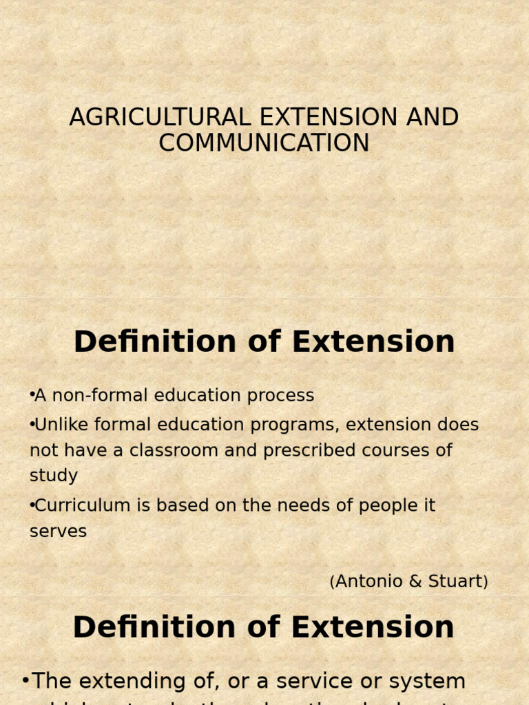 Agricultural Extension Overview and History | PDF | Communication ...