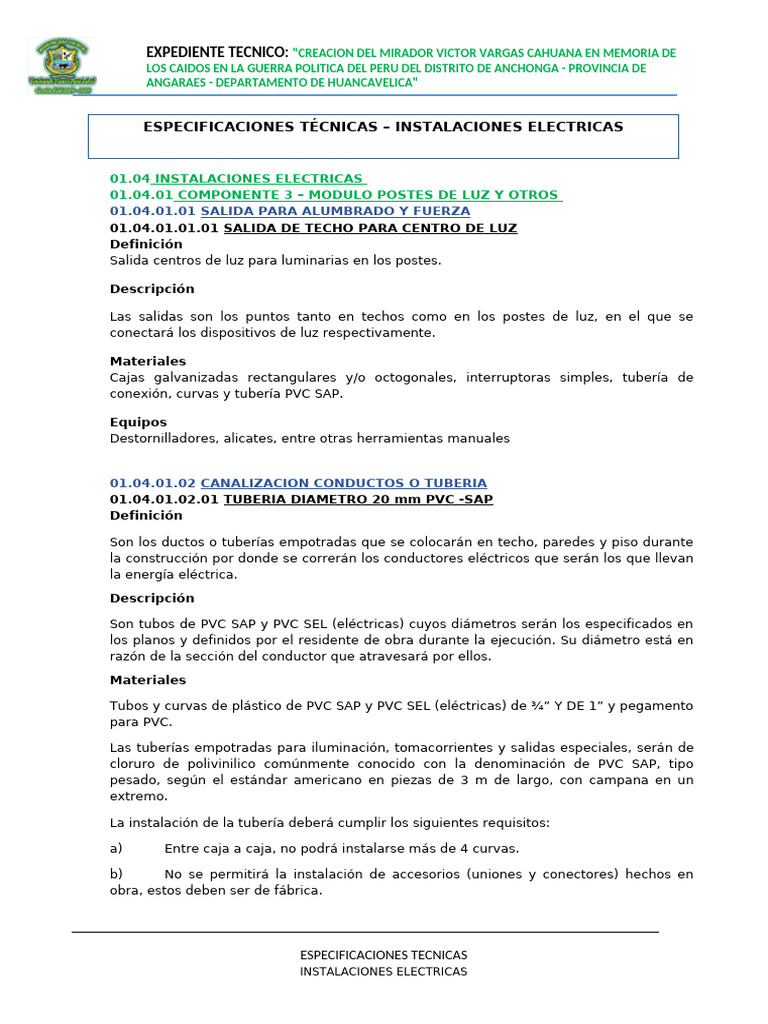 05 E.T. Inst - Electricas - Modulo I | PDF | Tubería (transporte de ...