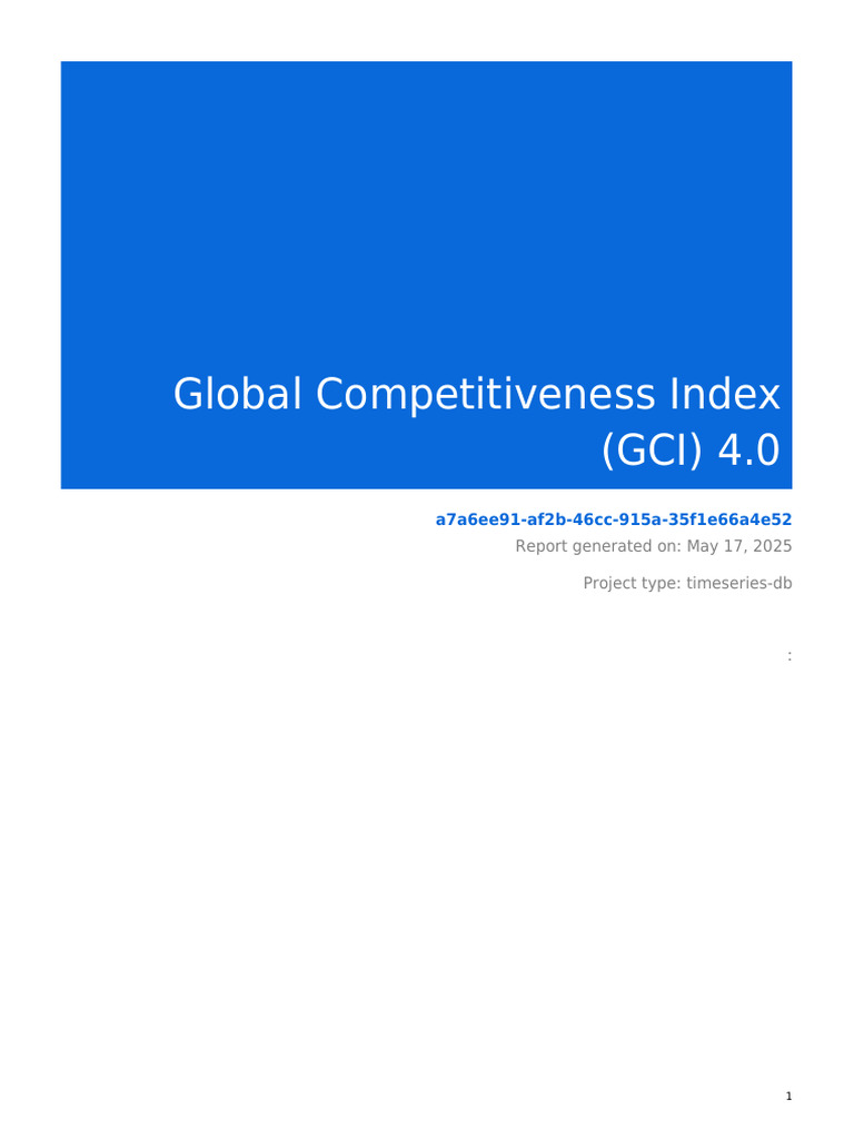 Global Competitiveness Index 4.0 Report | PDF | Economies | Economics