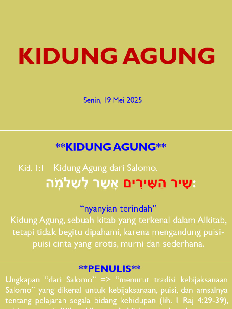 Makna dan Penafsiran Kidung Agung | PDF