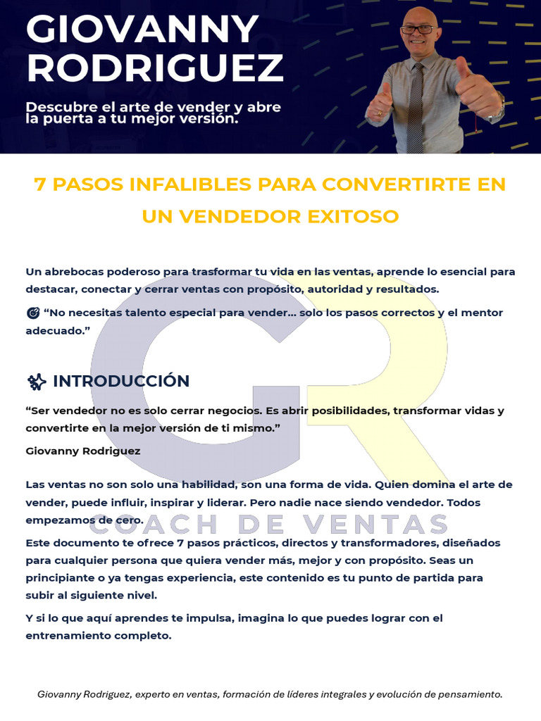 7 Pasos Infalibles para Convertirte en Un Vendedor Exitoso | PDF ...