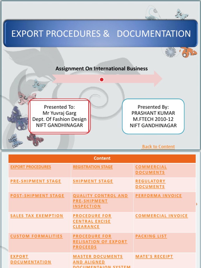 Export Procedures & Documentation Guide | PDF