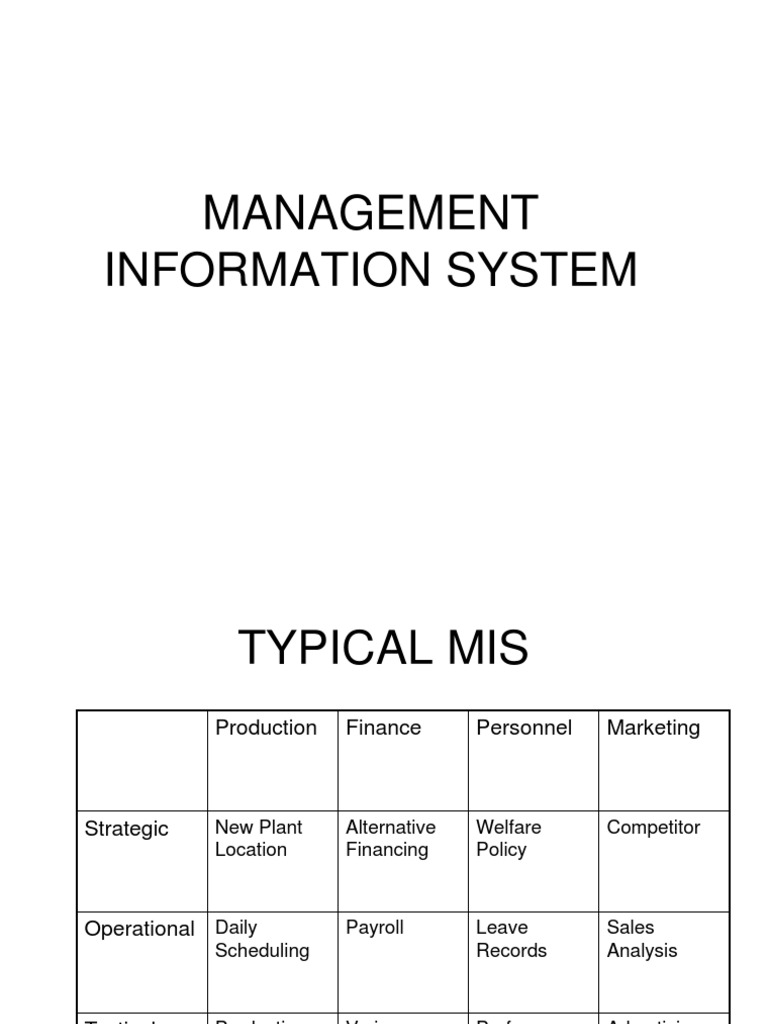 Management Information System | PDF