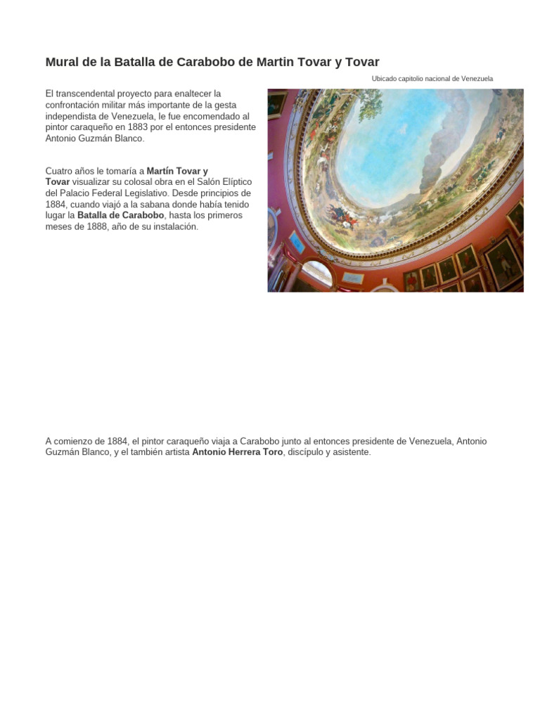 FAL Mural de La Batalla de Carabobo de Martin Tovar y TOVAR | PDF