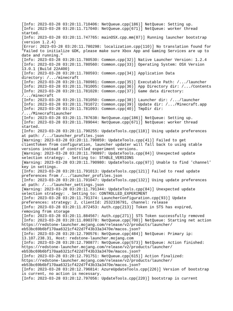 Minecraft Launcher Initialization Log | PDF | Computer Programming ...