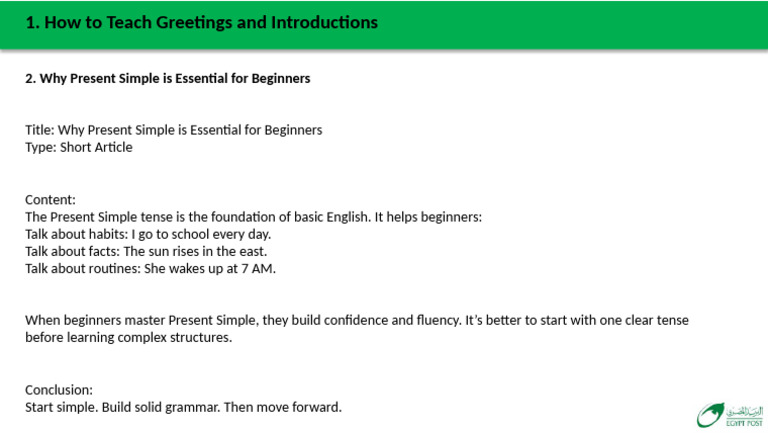 Why Present Simple Is Essential For Beginners | PDF