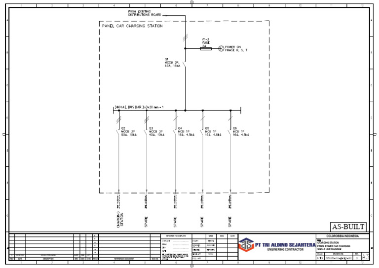 p250036 011 Ei SLD 001 Single Line Diagram Carging Station Rev 0 | PDF