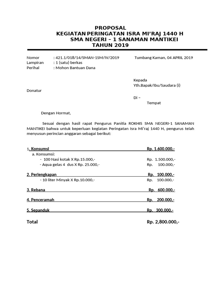 PROPOSAL Isra Miraj | PDF