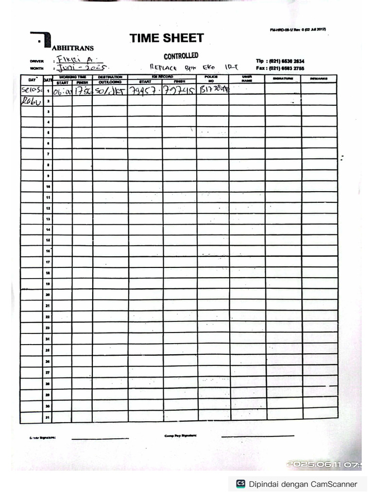 Time Sheet Fikri Amada - 2 | PDF