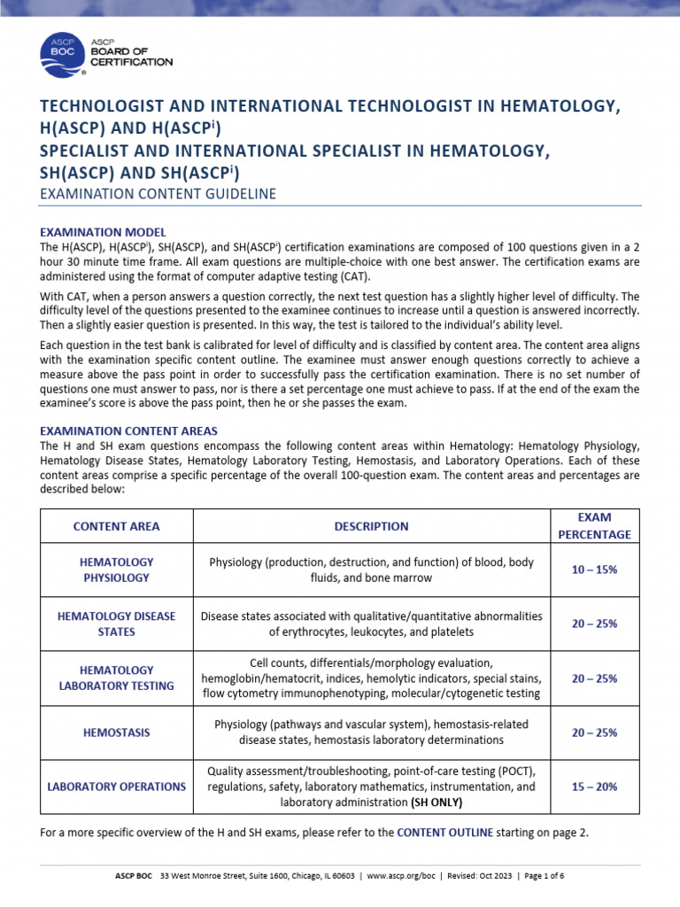 Hematology Certification Exam Guide | PDF | White Blood Cell | Clinical ...