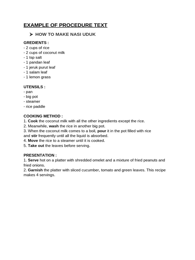 Nasi Uduk Recipe: Step-by-Step Guide | PDF
