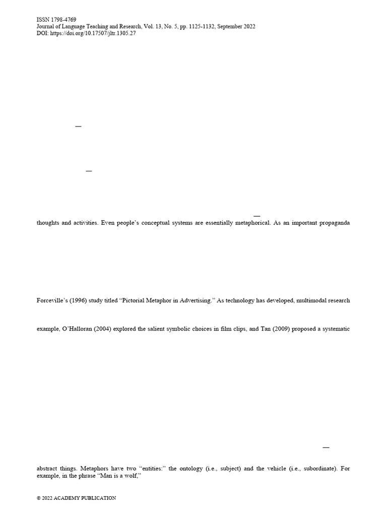 Analysis of Multimodal Metaphor in TV Advertisement | PDF | Metaphor ...