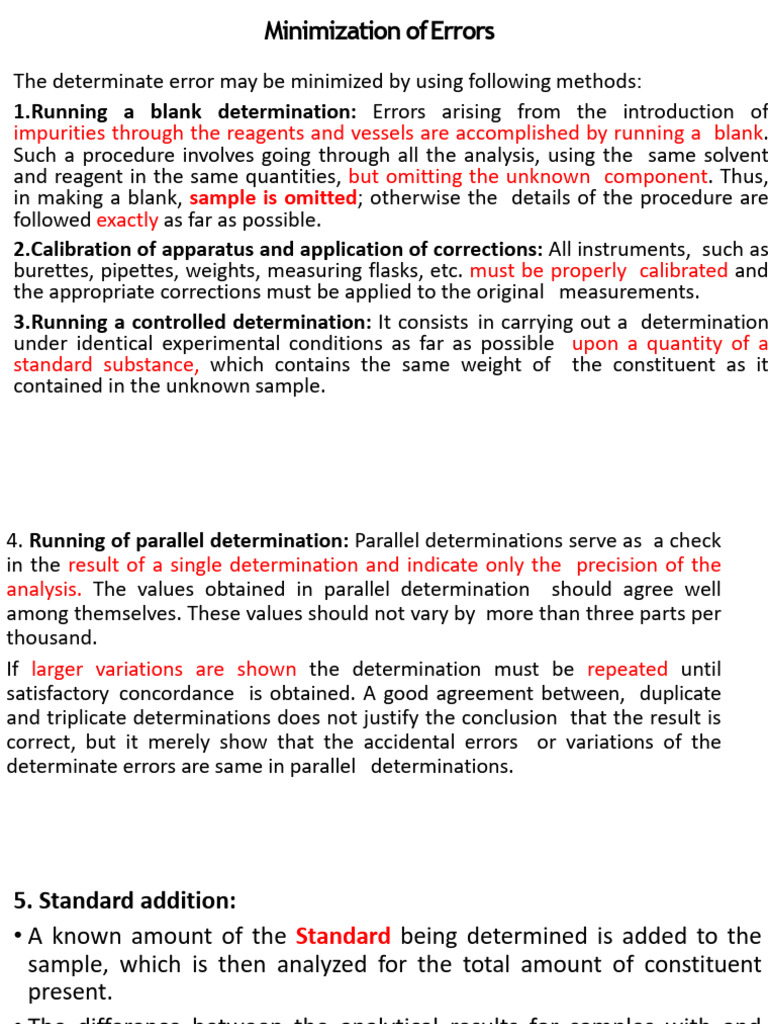 Minimization of Error | PDF | Accuracy And Precision | Titration