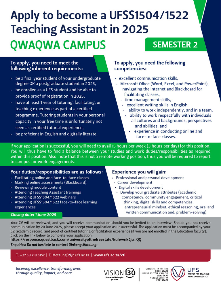 Teaching Assistant Job Application QQ | PDF | Cognition | Learning