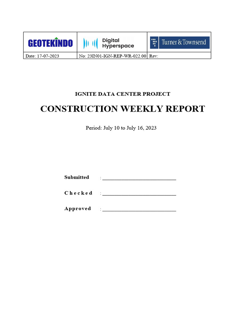 23IN01 IGN REP WR 022.00 (Weekly Construction Report 230710 230716 ...