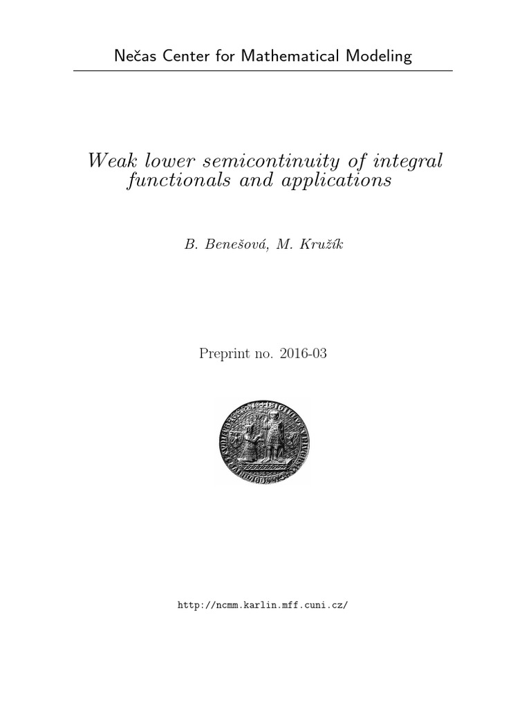 Weak Lower Semicontinuity of Integral Functionals and Applications ...