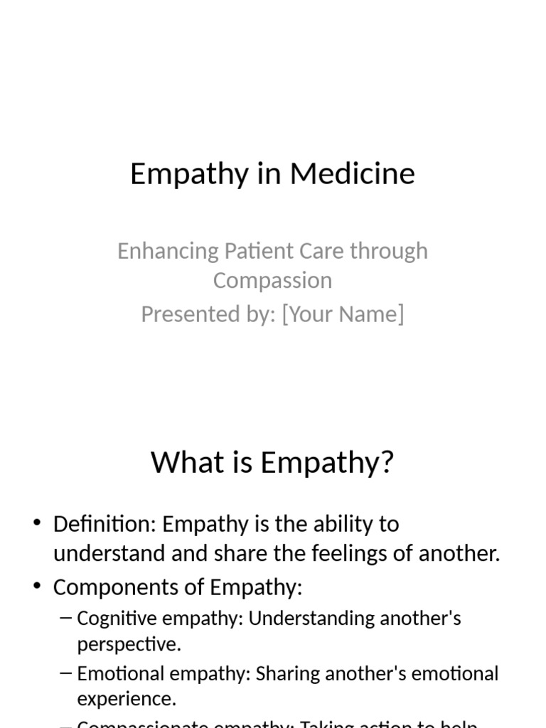 Empathy in Medicine 8 Slides | PDF