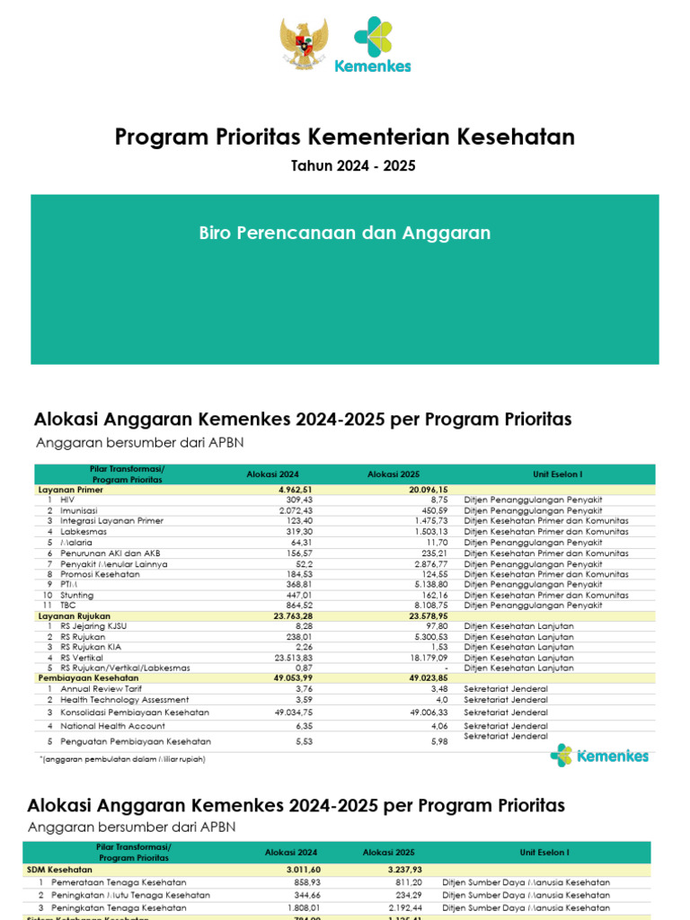 Program Prioritas Kemenkes 2024-2025 | PDF