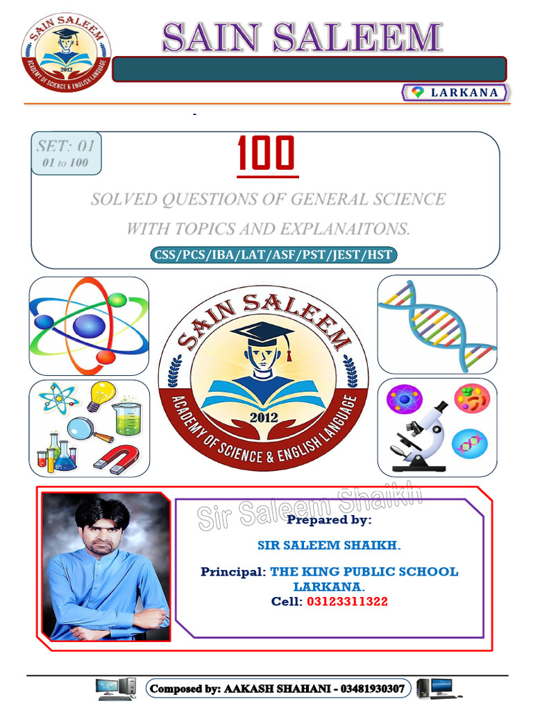 100-Solved Questions of Science Set 01 | PDF