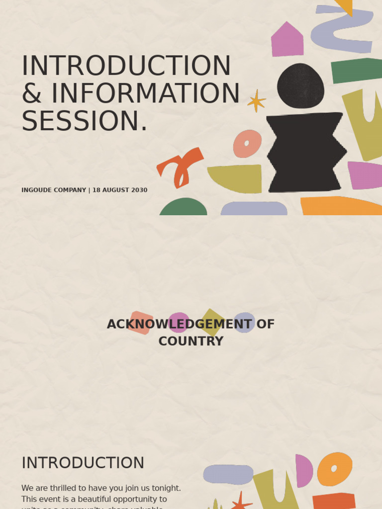 Neutral Colorful Abstract Information Session Presentation | PDF