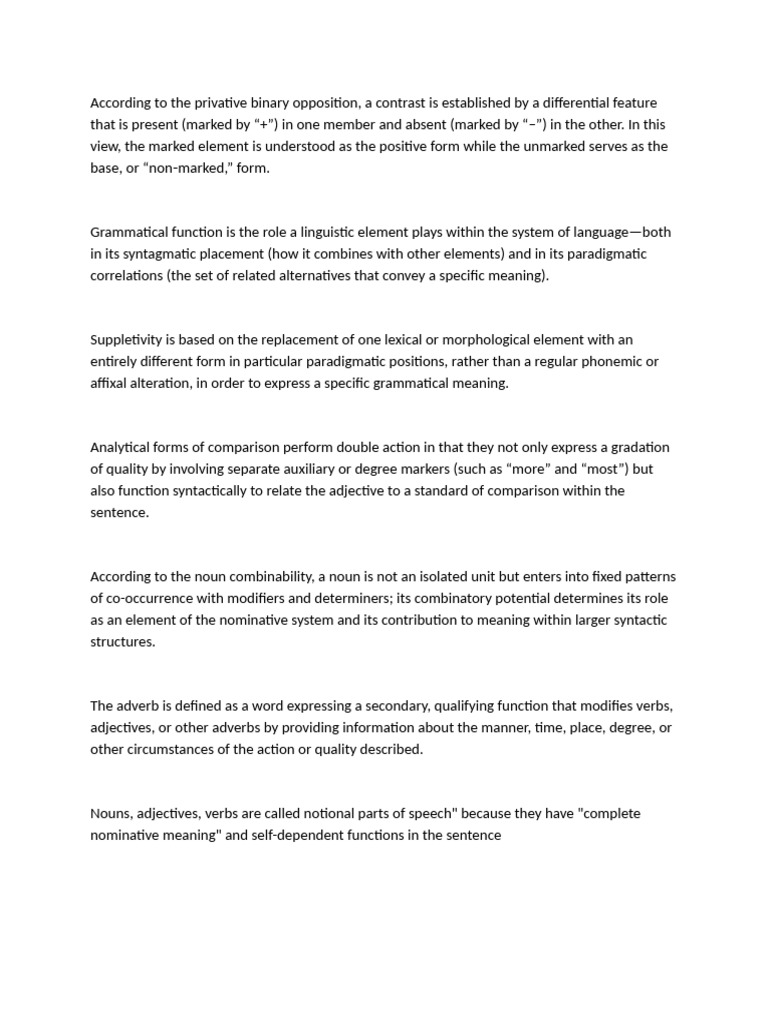 Understanding Privative Binary Opposition | PDF | Part Of Speech ...