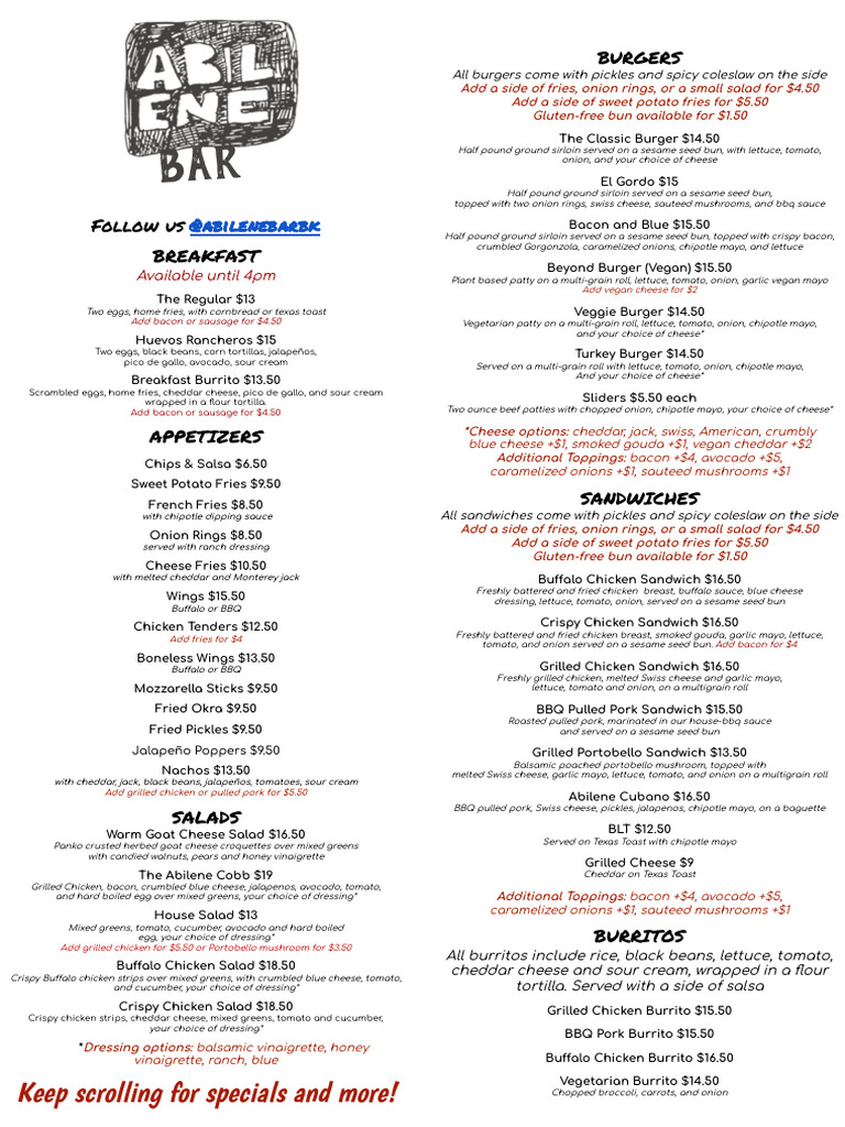 Food+Menu+3-10 | PDF | Burrito | Hamburgers