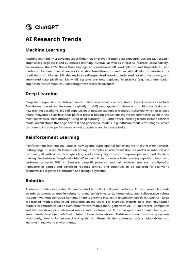 AI Research Trends and Innovations | PDF | Artificial Intelligence ...