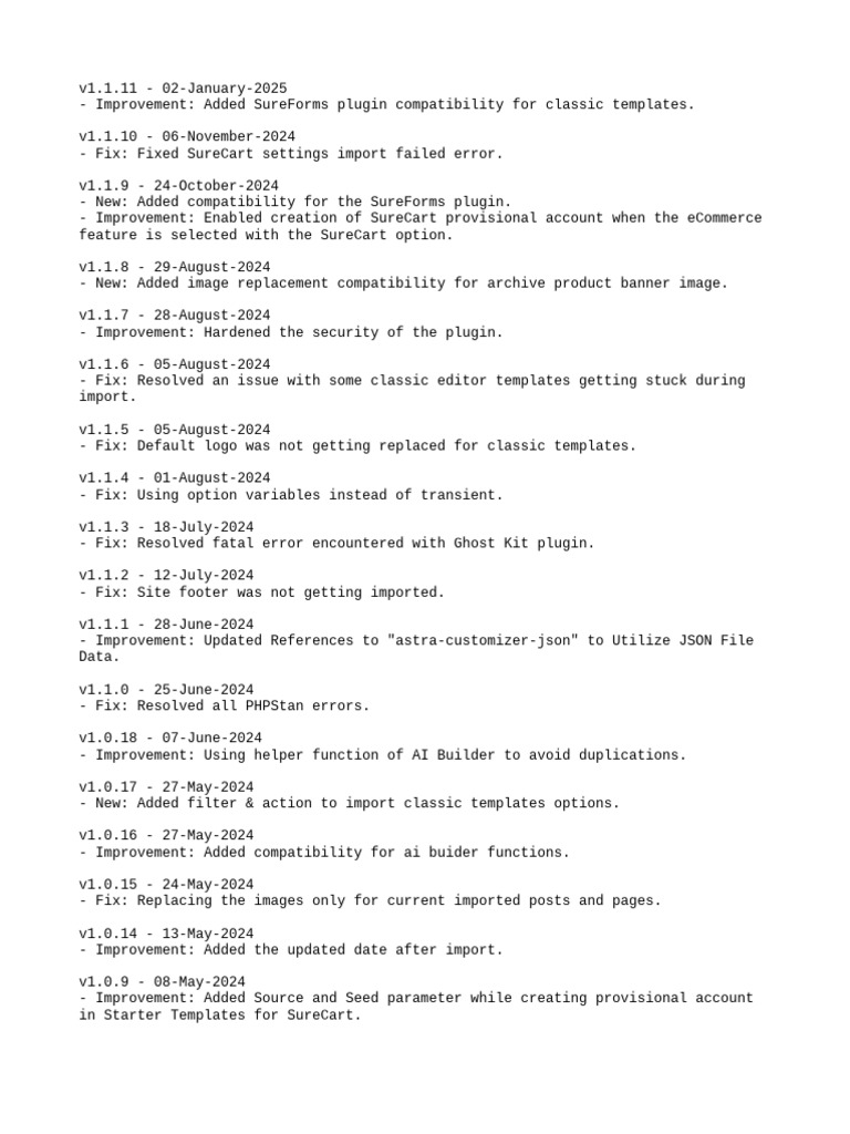 Change Log | PDF