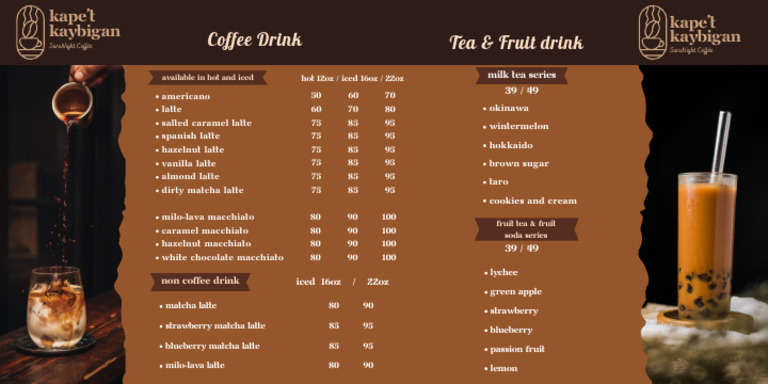 Tea Menu - 20240926 - 143404 - 0000 | PDF | Hot Drinks | Foods