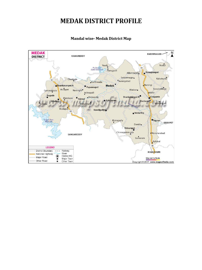 Medak District Map and Mandals Overview | PDF | Materials
