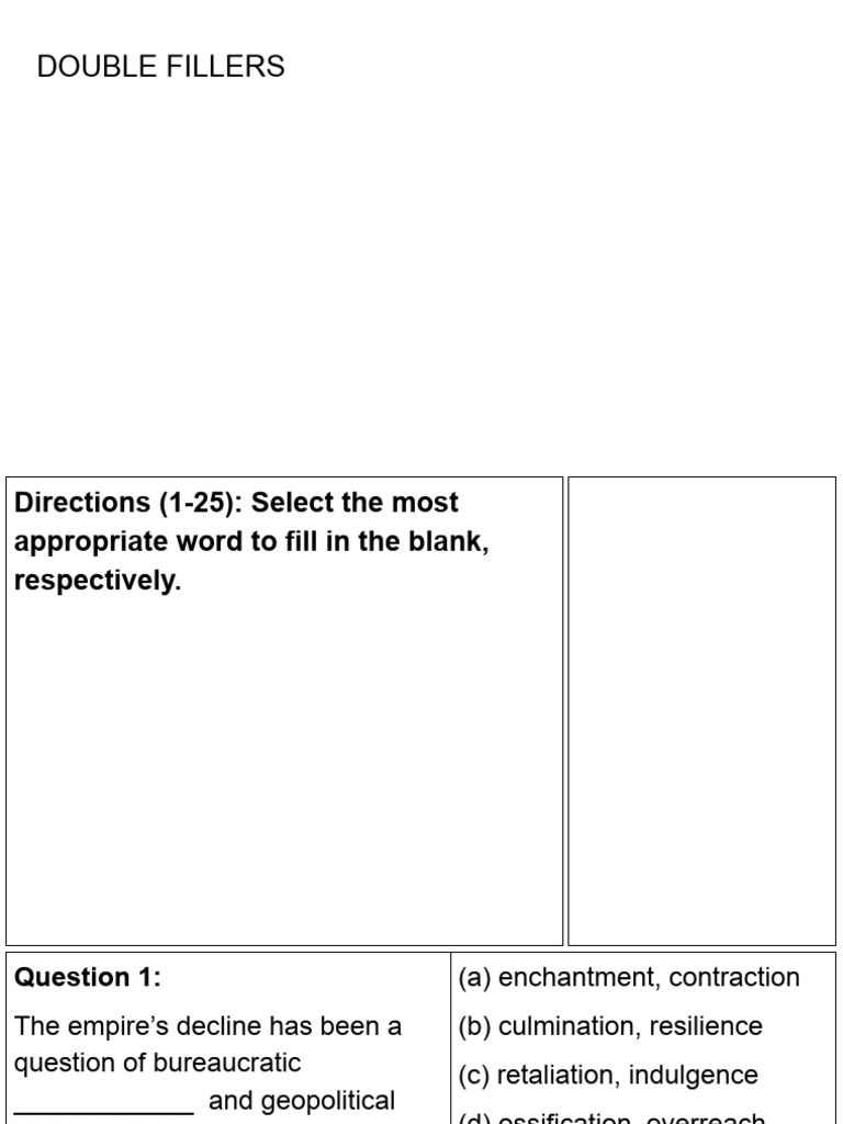 Double Fillers No Annotation 10th June | PDF | Economies