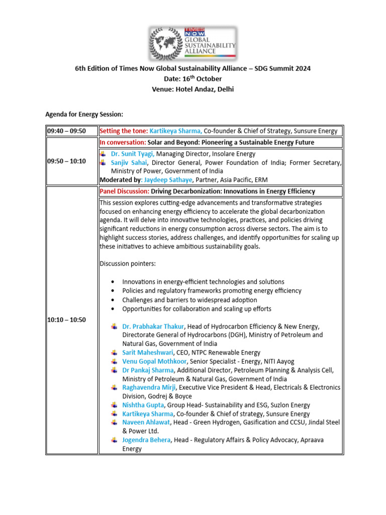 Agenda Energy SDG Summit 2024 10thoct | PDF | Efficient Energy Use ...